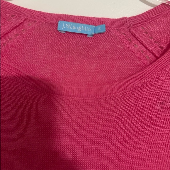 J. McLaughlin linen Pink light knit long sleeve sweater Size Small - Picture 2 of 4